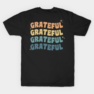 Grateful Retro Vintage Groovy Thanksgiving T-Shirt